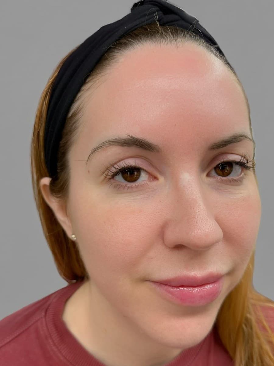 Maureen R. before her brow session at Microblading LA